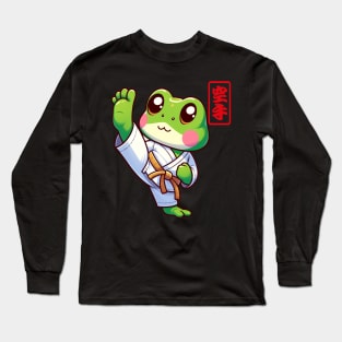 Cute Karate frog Long Sleeve T-Shirt